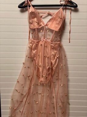 FOR LOVE AND LEMONS JASMINE ROSETTE MAXI DRESS SMALL